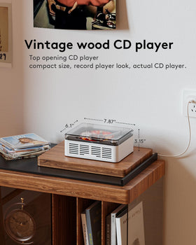 CARONSORT in use on a living room shelf showing Bluetooth and radio convenience
