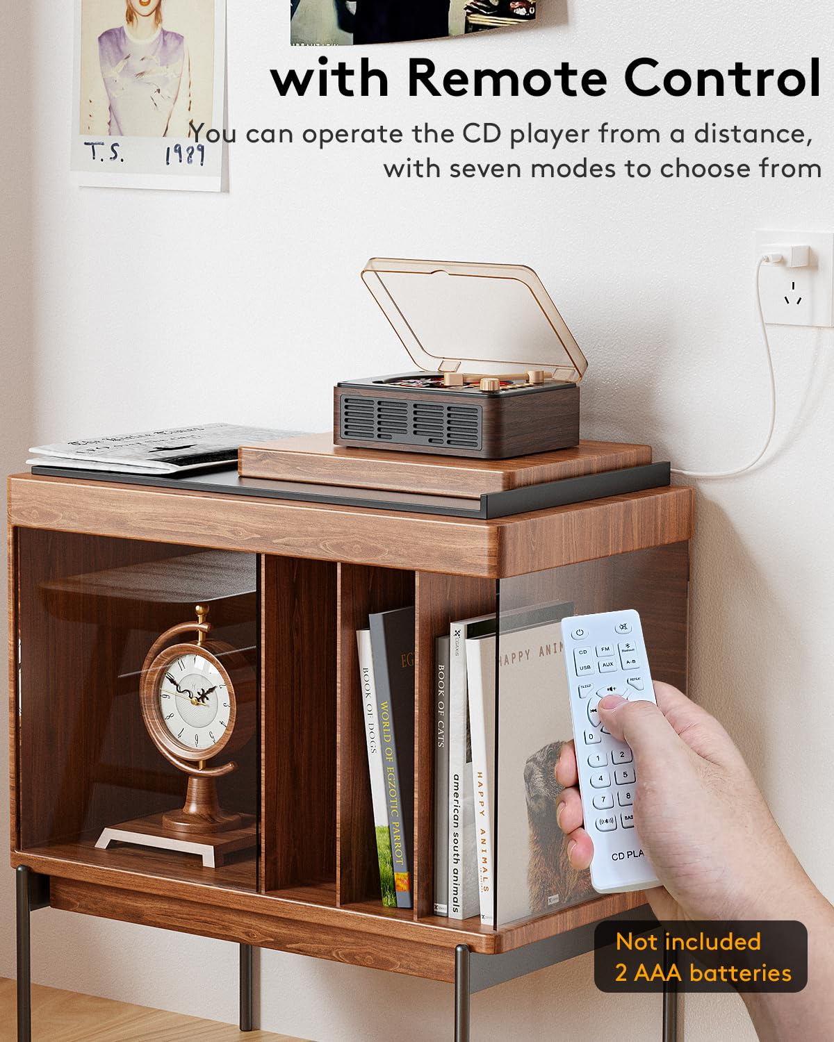 CARONSORT size comparison with accessories showing included cables and remote