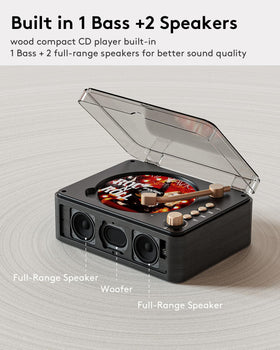 CARONSORT top-loading CD open demonstrating easy disc insertion and user-friendly operation
