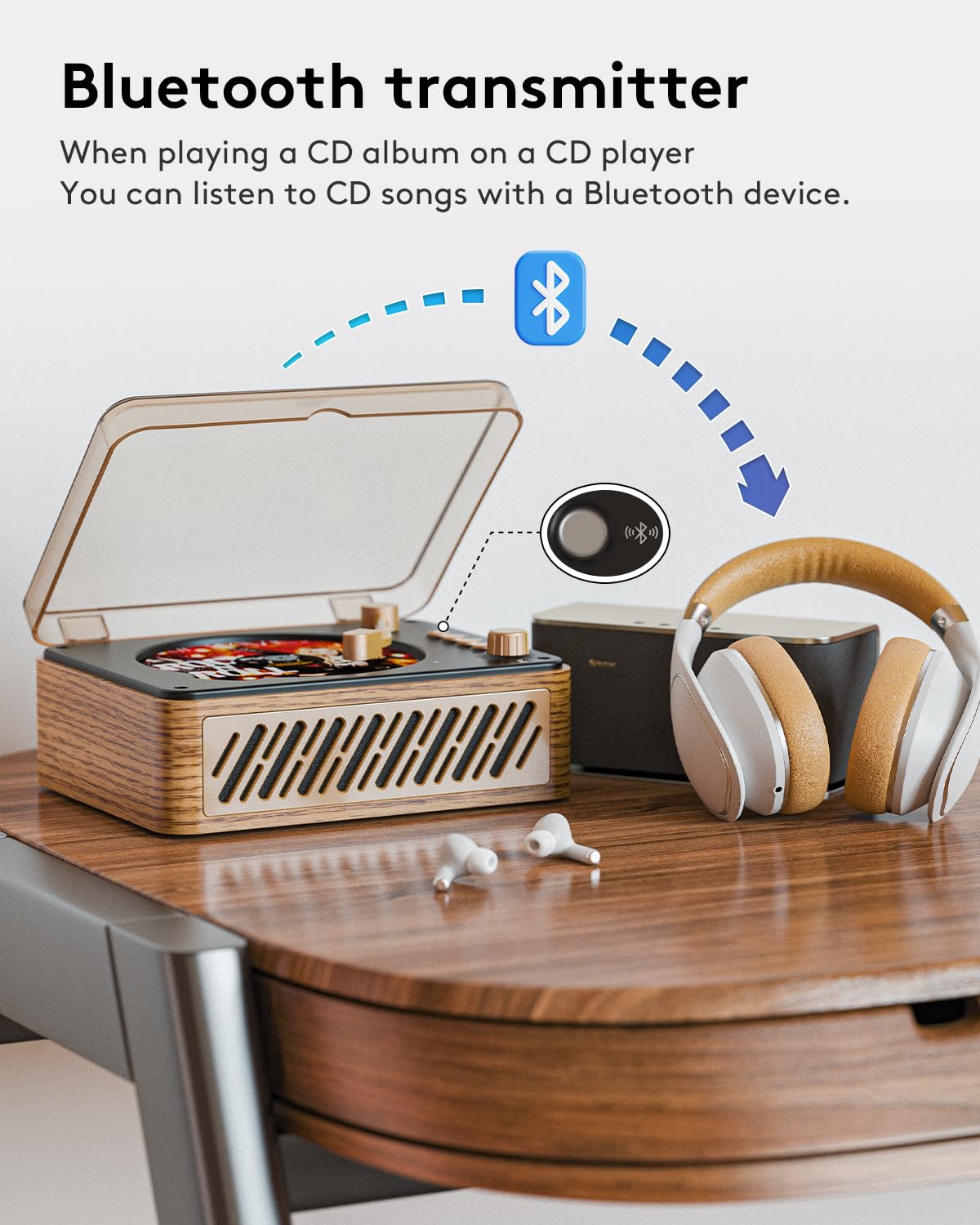 CARONSORT top-loading CD open with disc inserted for quick media access