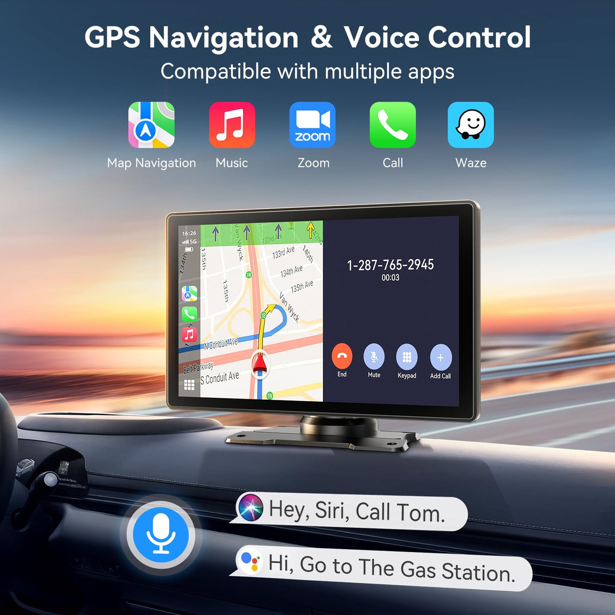 Carpeer 4K dash cam attached to windshield capturing road details for security