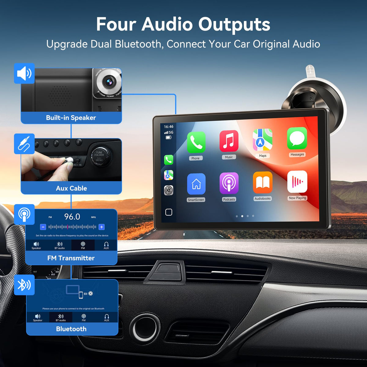 Carpeer display with GPS navigation visible providing clear route guidance benefit
