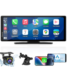 Carpuride 9.26-inch display on dash showing Apple CarPlay and Android Auto