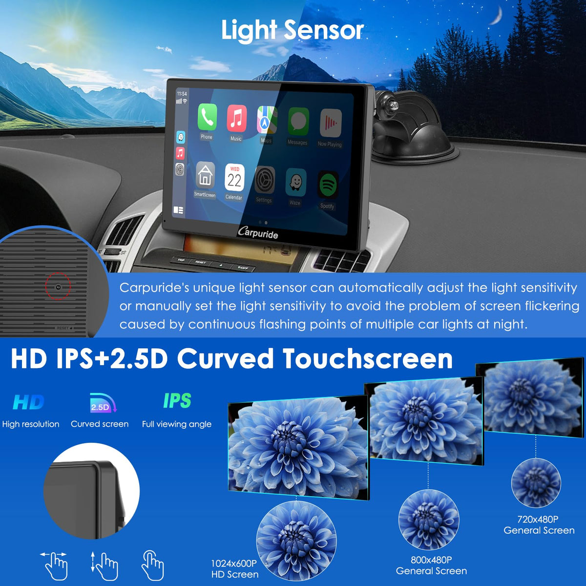 Carpuride 9-inch Real-time maps navigation with clear route guidance