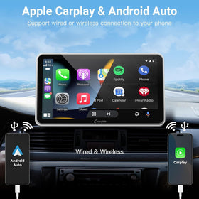 Carpuride mirror-link 7-inch screen accessing maps and media while driving.