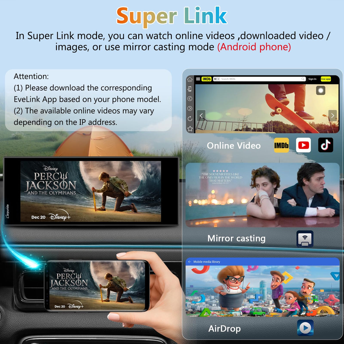 Carpuride mirror link supports iPhone and Android for easy integration