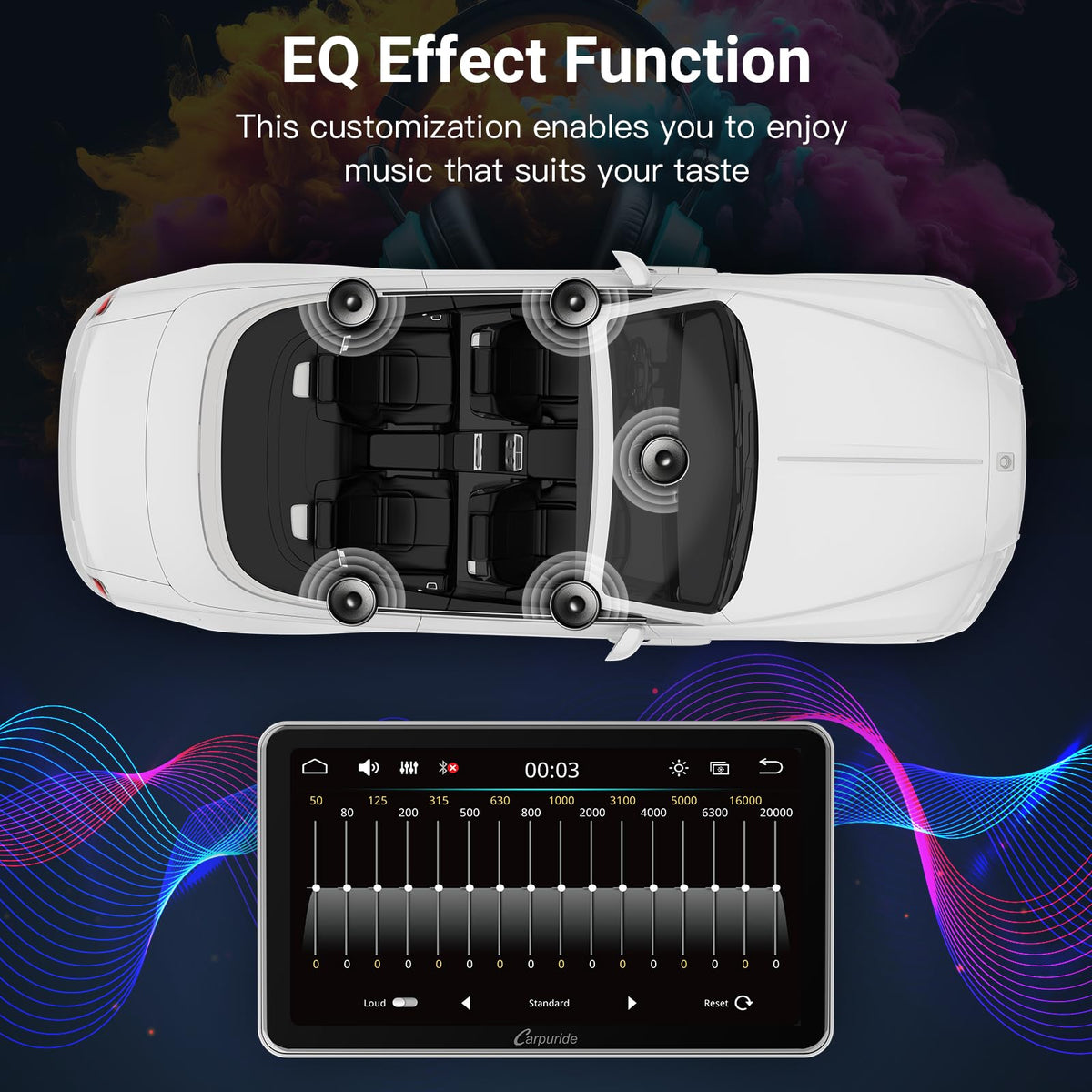 Carpuride rear camera support displays reverse image automatically.
