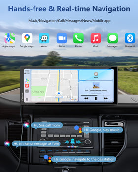 Carpuride split-screen mode lets you navigate while listening to music.