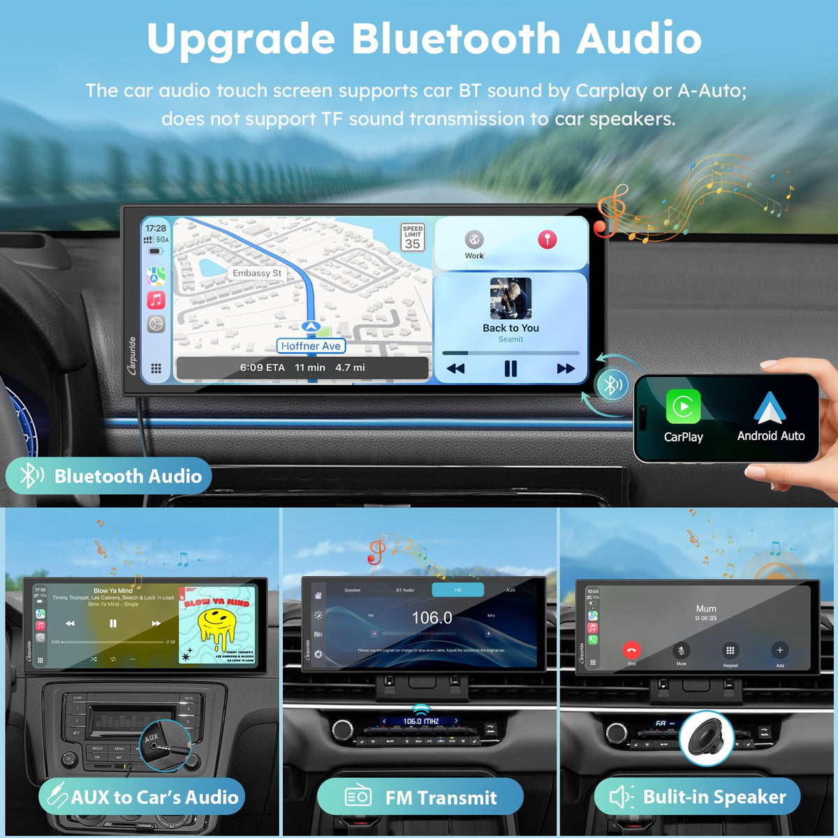Carpuride W125S AirPlay and Super Link mirror with multi-audio
