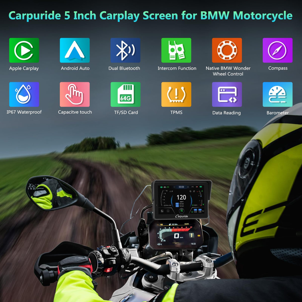 Carpuride W502BS Wonder Wheel control for audio and data access