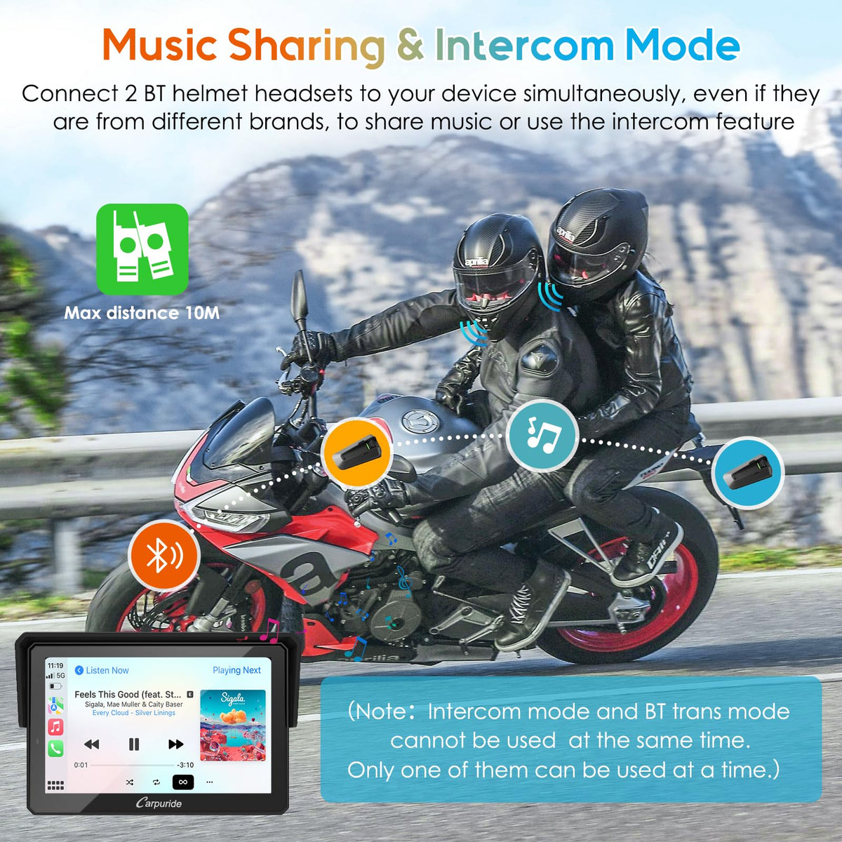 Carpuride W502PRO single and dual connection modes for versatility.