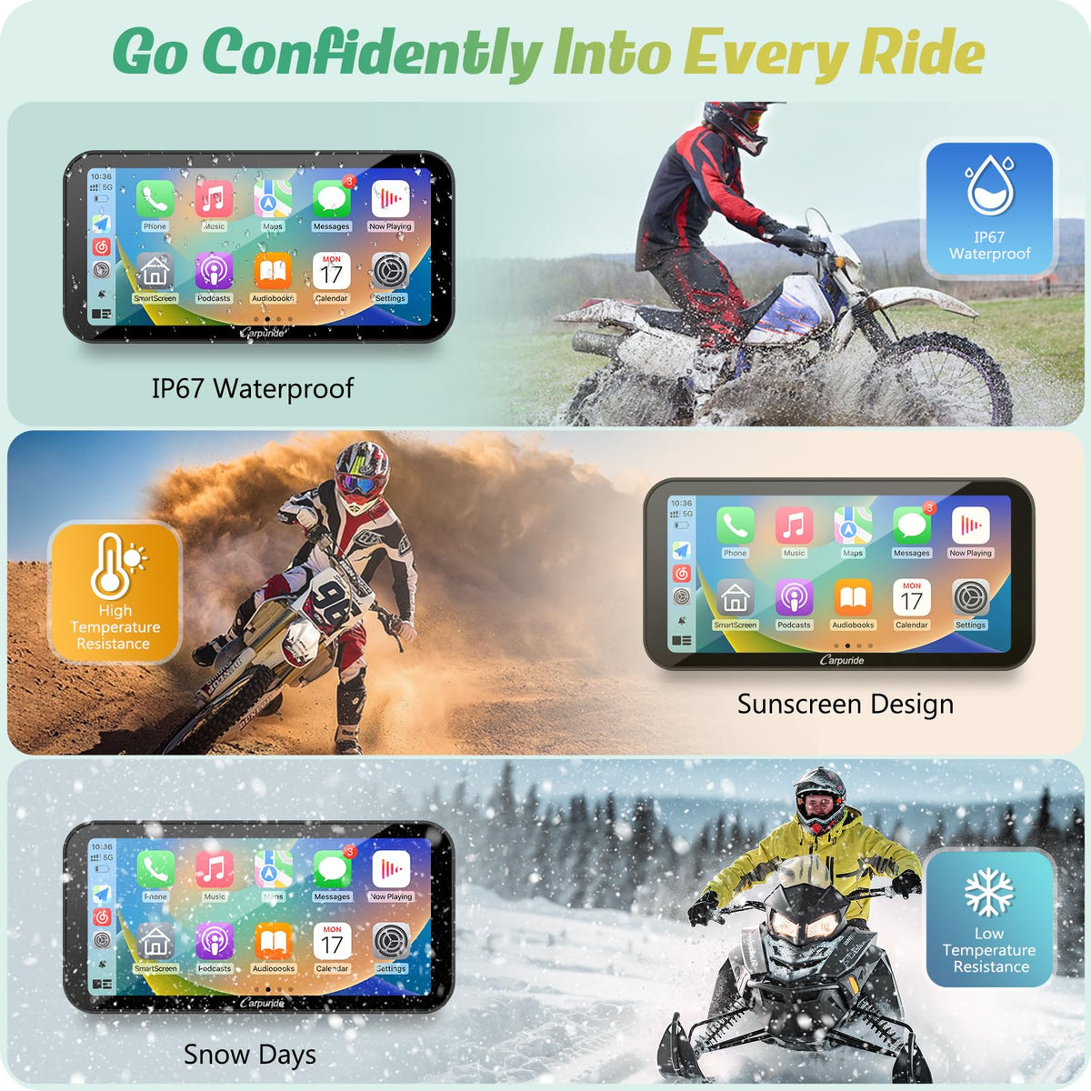 Carpuride W603D Bluetooth audio enables calls and music on the ride
