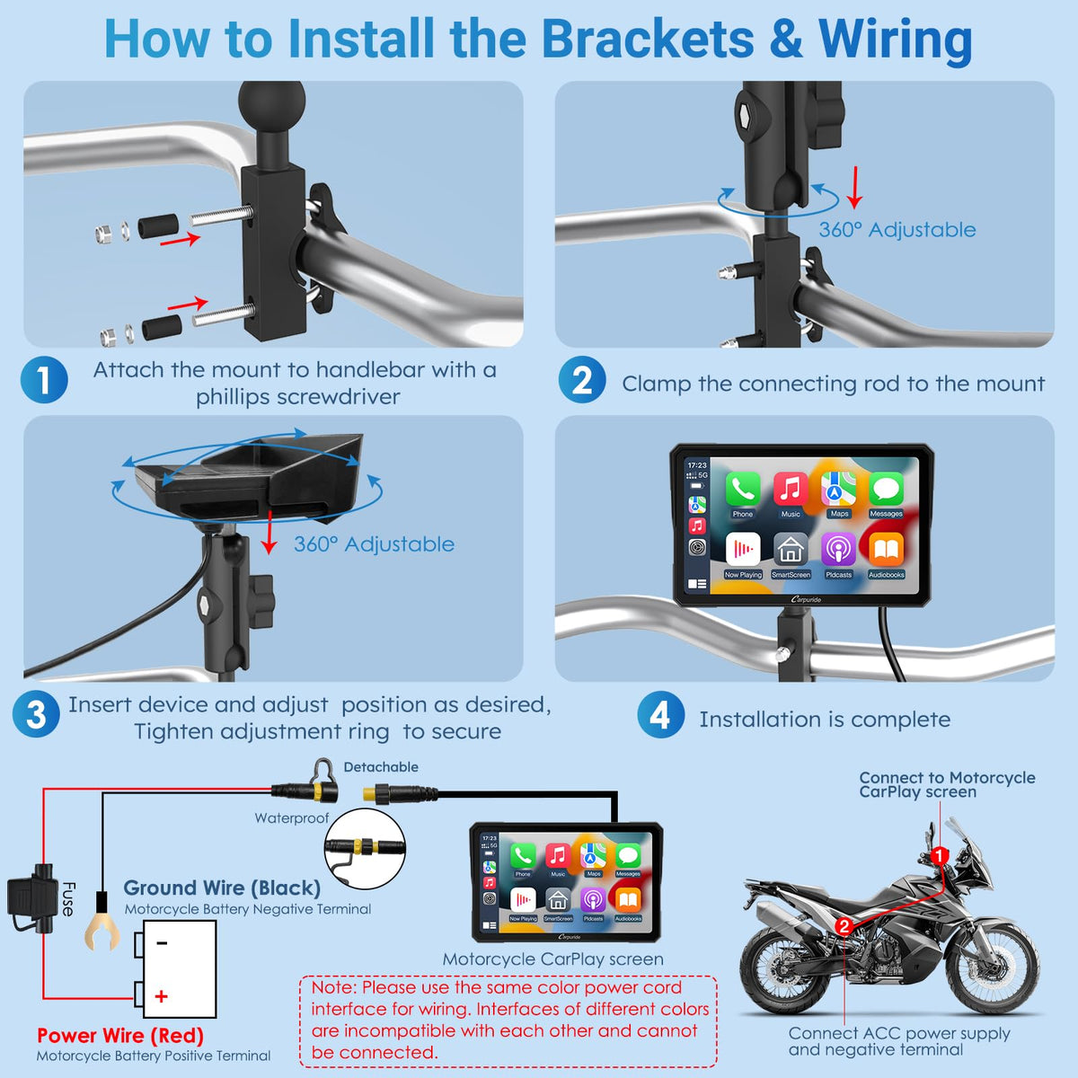 Carpuride W702 installation kit simplifies mounting on any bike