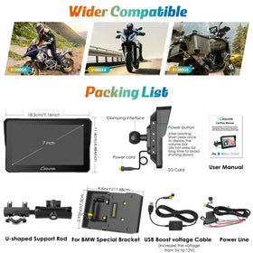 Carpuride W702B power options from bike and USB port
