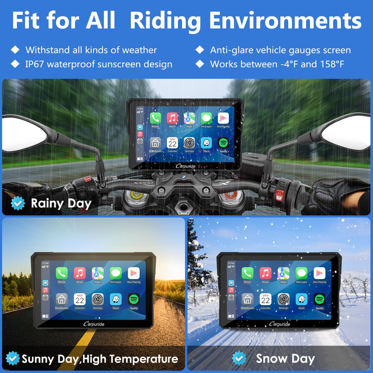 Compass and barometer help riders understand terrain and altitude in real time.
