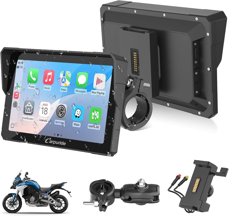 Carpuride W702S Pro 7-inch HD screen for crisp outdoor navigation.