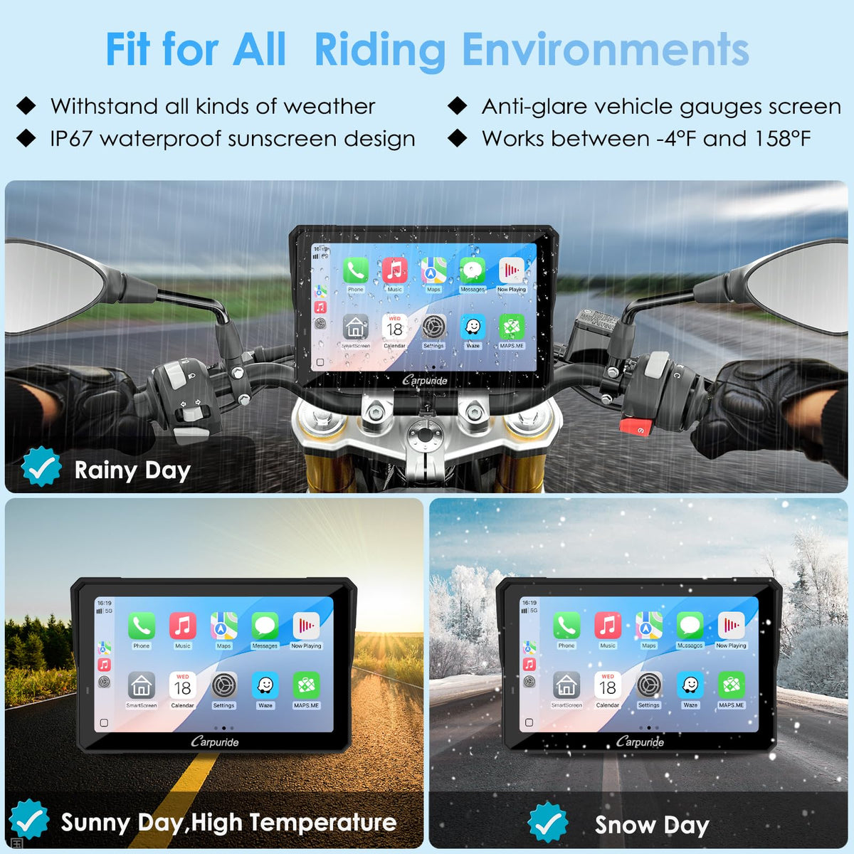 Carpuride W702S Pro wired controller for quick hands-free control.