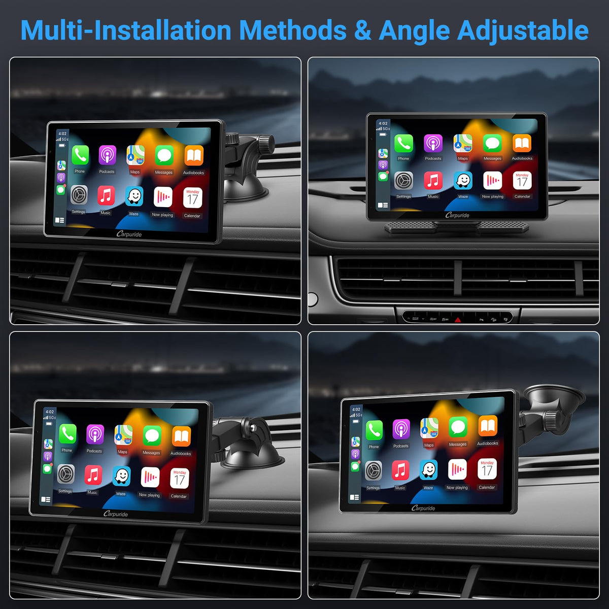 Carpuride W703 easy installation with adjustable bracket.