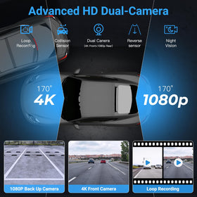Carpuride W703 rear camera 1080p view with night vision for safe reversing.