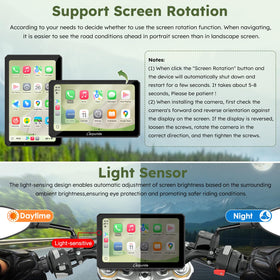 Carpuride W712DT Bluetooth audio for hands-free riding