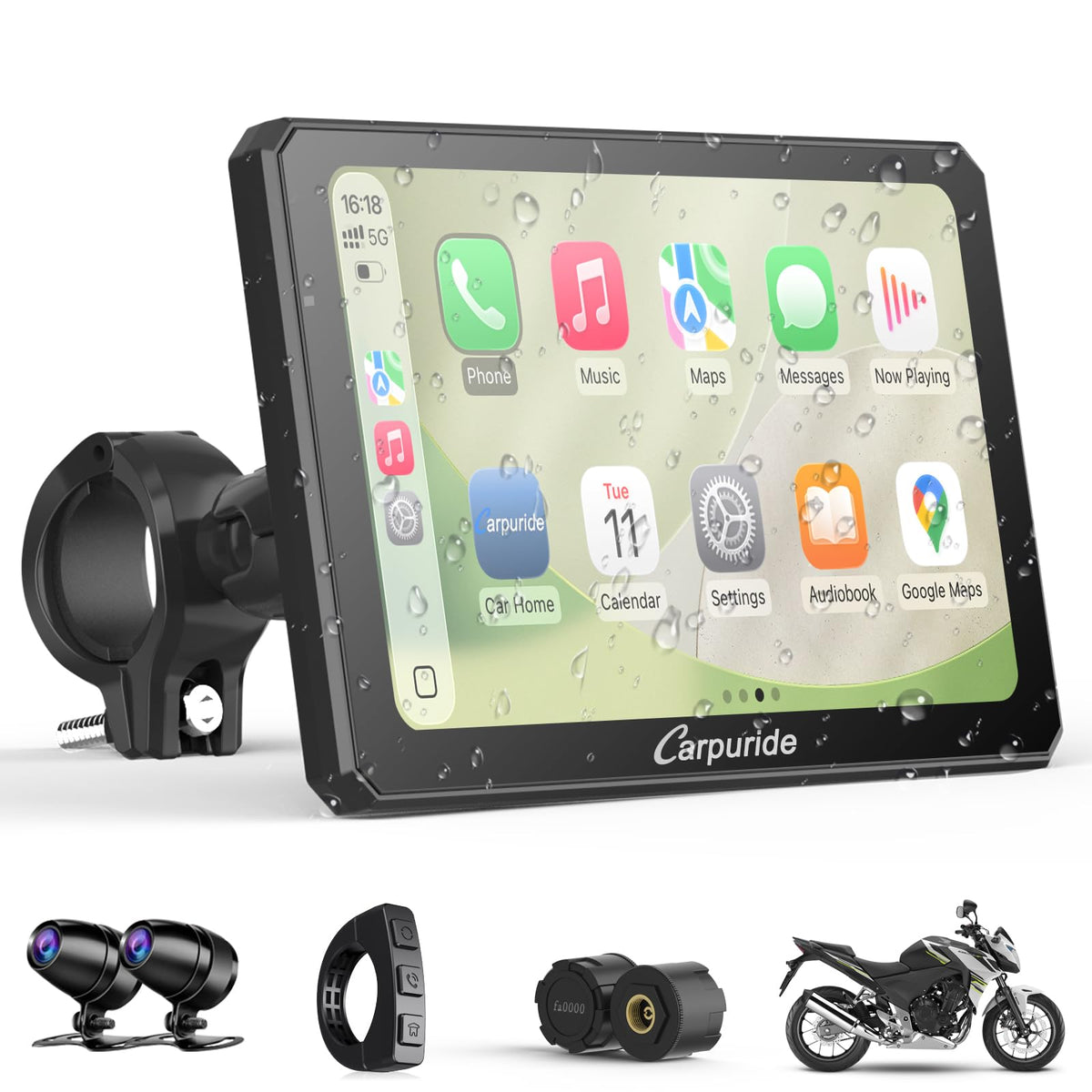 Carpuride W712DT front camera for clear road view and safety