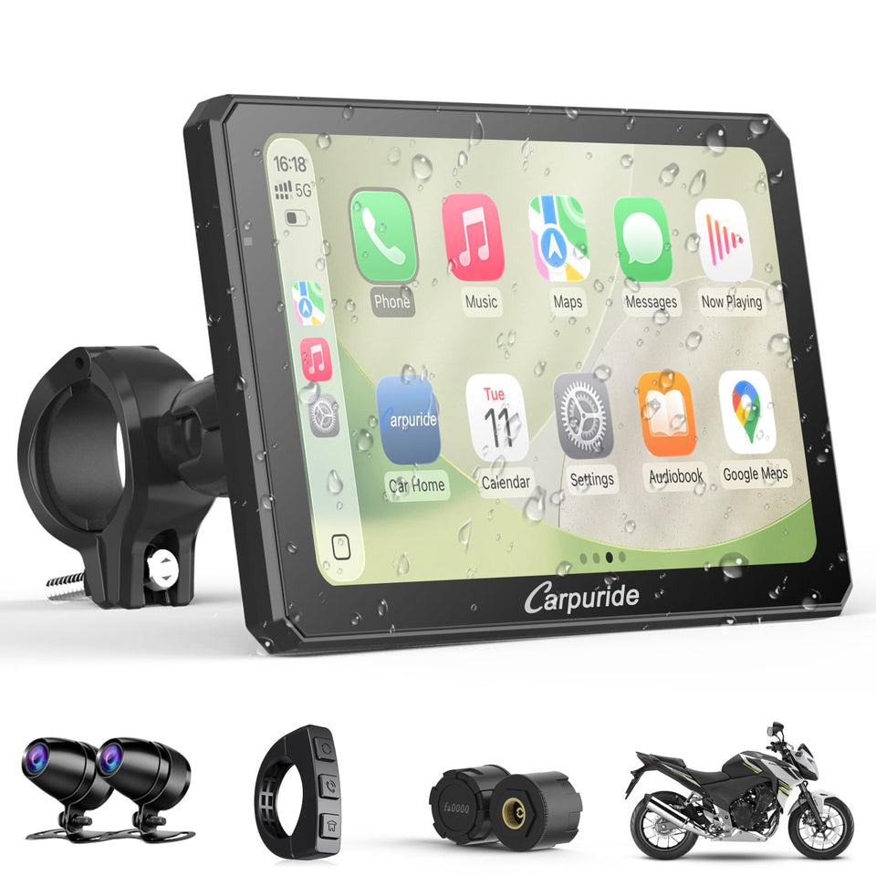 Carpuride W712DT front camera for clear road view and safety