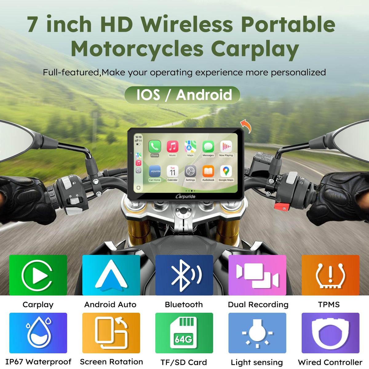Carpuride W712DT rear camera aiding parking and awareness
