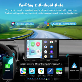Carpuride Mirror Link shows apps on the touchscreen.