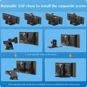 Carpuride W903 easy installation with suction mount and 360 degree rotation