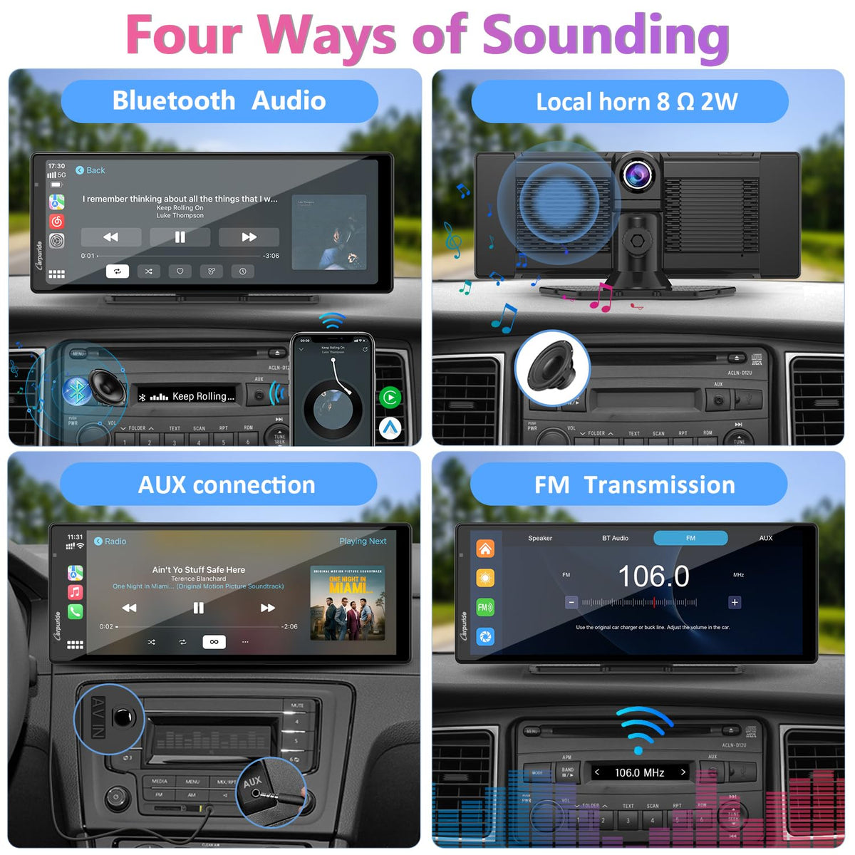 Carpuride W903 sensor light dims in tunnels automatically