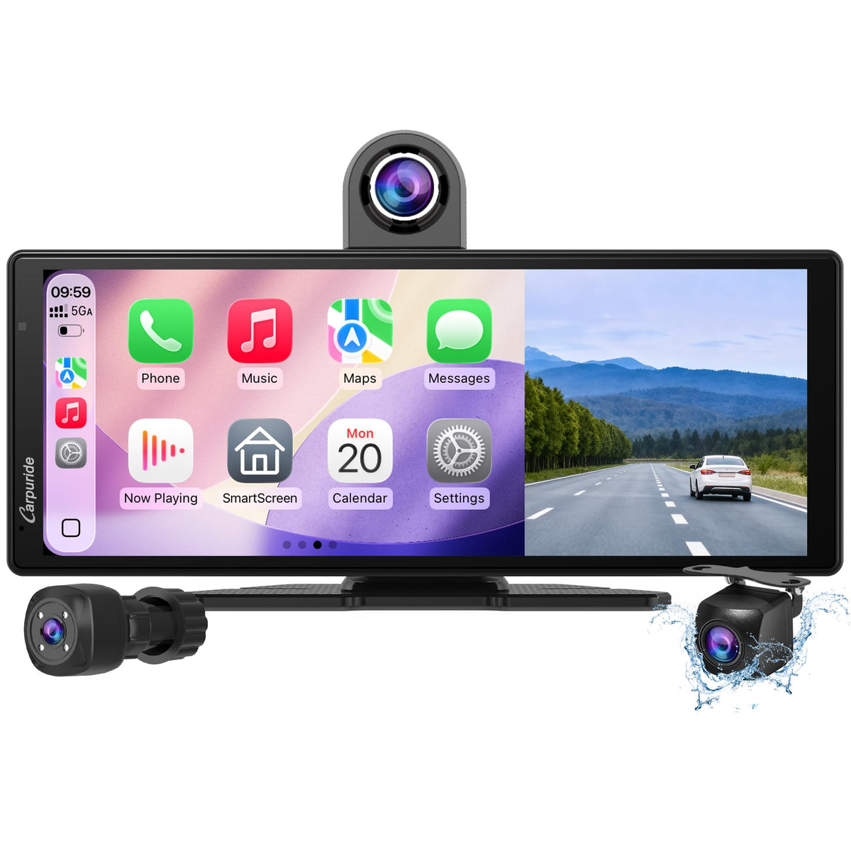 Carpuride W903S3 front camera 4K delivers crisp daytime footage for safer driving