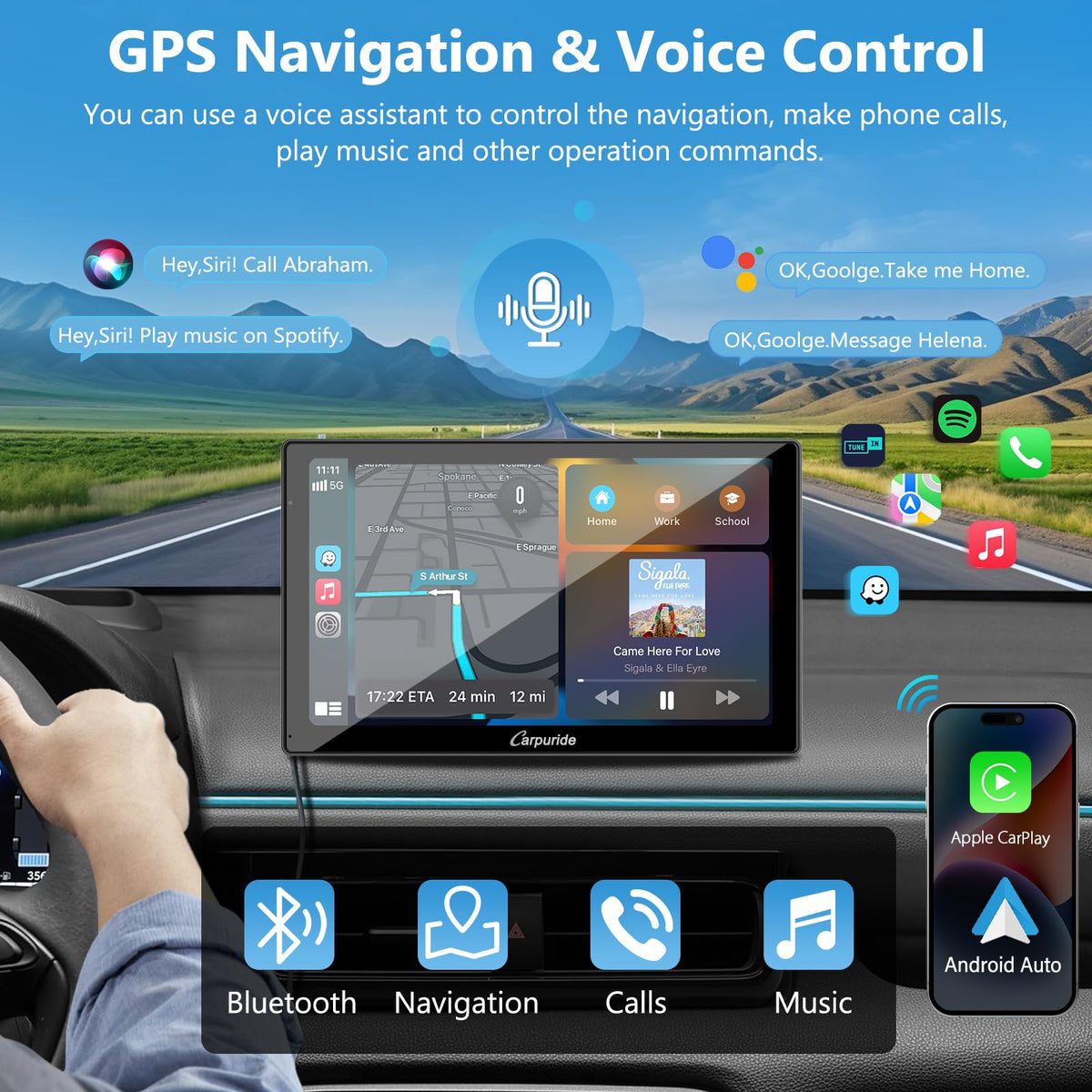 Carpuride W905 sensor light auto-adjusts brightness for comfort