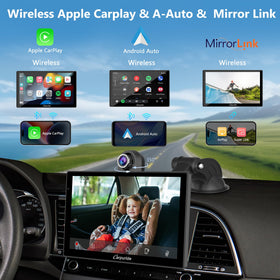 Carpuride W905 mirror link screen demonstrates wireless phone casting