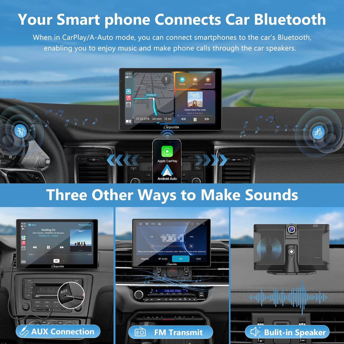 Carpuride W905 power options for broad car compatibility