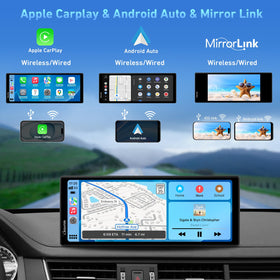 Carpuride wireless and wired connection setup on screen enabling seamless CarPlay