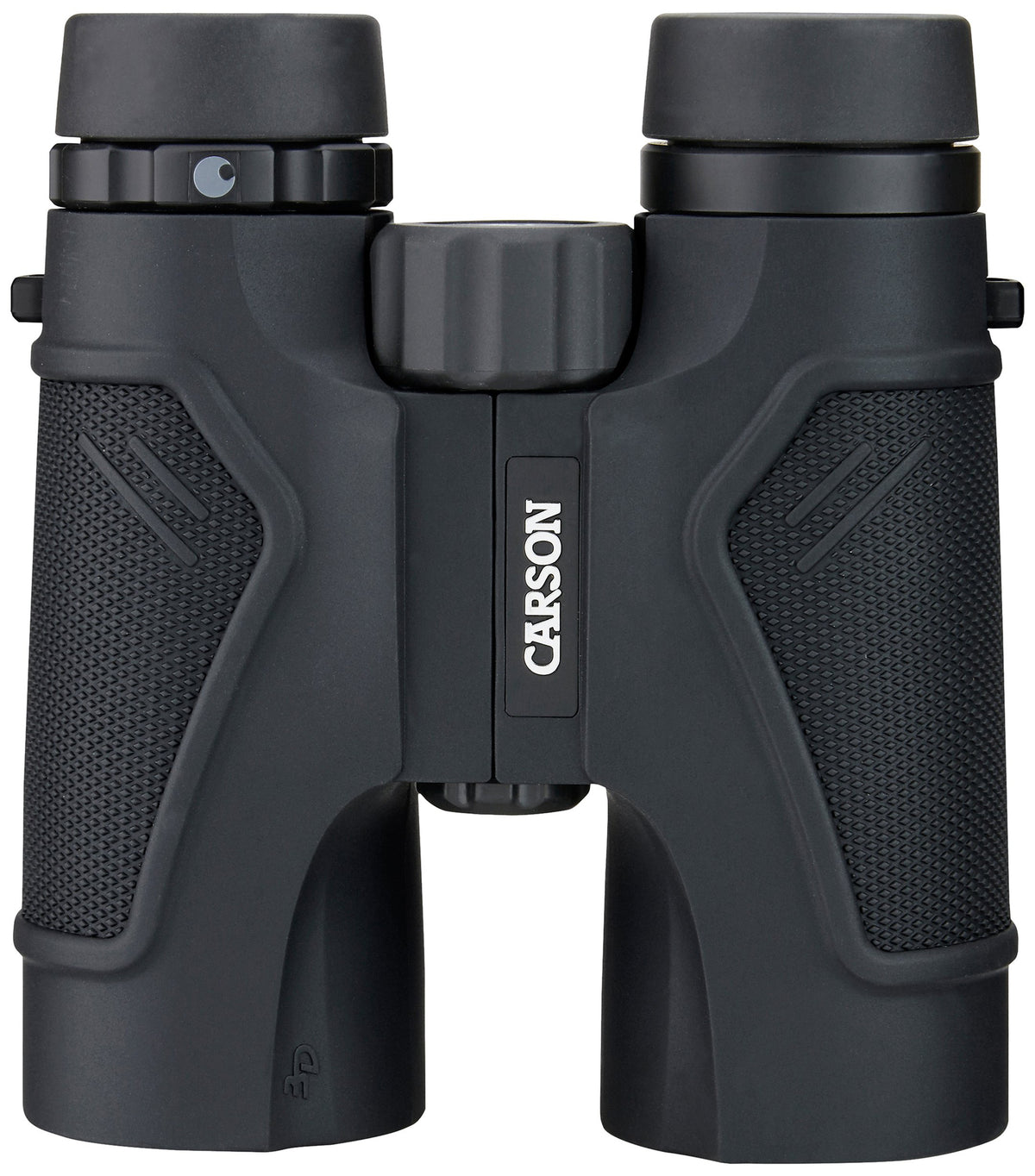Carson 3D ED 10x42 binoculars front view highlight compact rugged design for field use