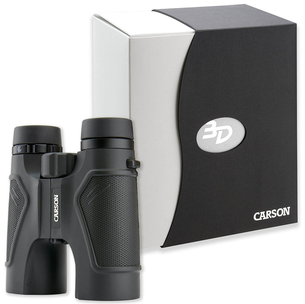 Carson 3D ED 10x42 binoculars included accessories case neck strap and cloth for quick setup