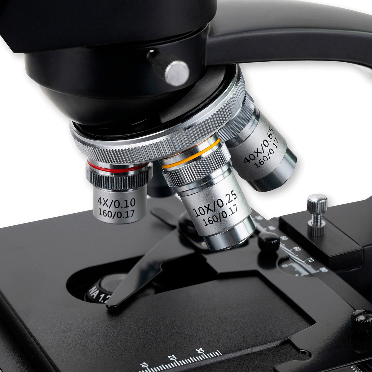 Carson Coaxial focuser with coarse and fine adjustment enables precise focus.