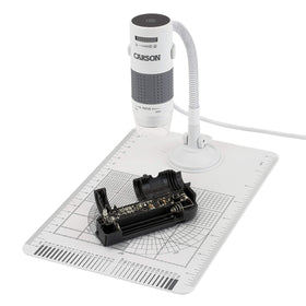 Carson eFlex graduated base with inch and centimeter markings for precise measurements