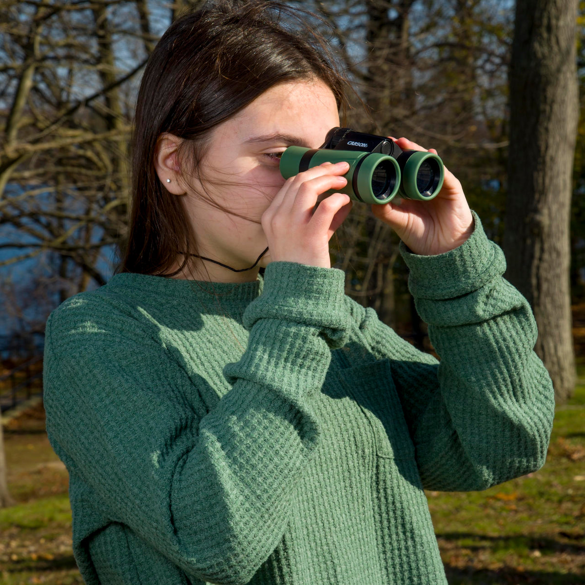 Carson Hawk binoculars ideal for outdoor adventures like birdwatching and camping.
