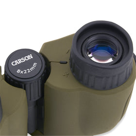 Carson Hornet objective lenses close-up showing multi-coating clarity