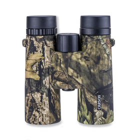 Carson JR Series 10x42mm binoculars in Mossy Oak camouflage for versatile outdoor viewing