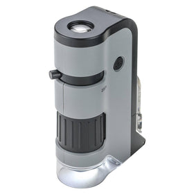 Carson MicroFlip pocket microscope with clip shows quick smartphone capture for classroom discoveries.