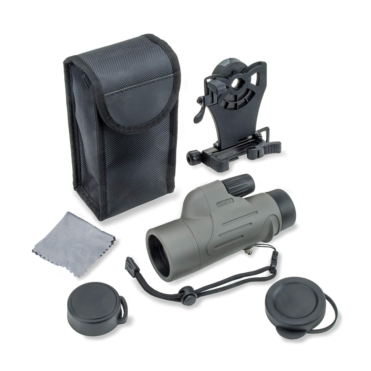 Monocular mounted on a tripod for steady viewing during field use.