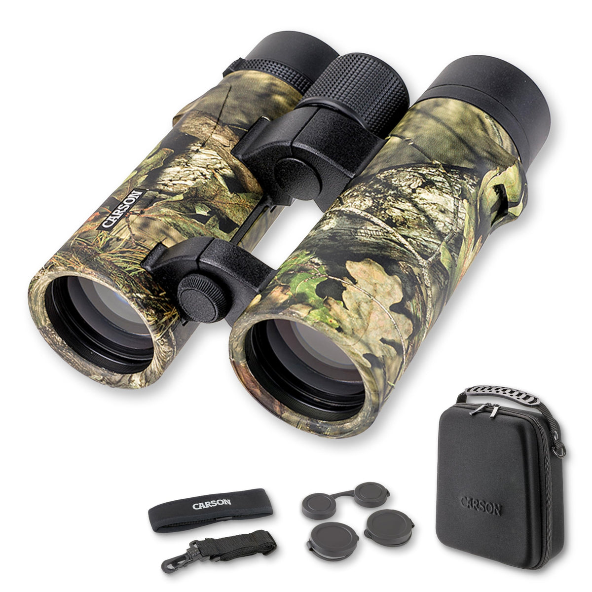 Carson RD Series 10x42mm Mossy Oak binoculars for clear distant viewing in rugged camouflage