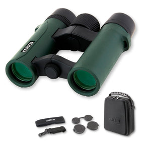Carson RD Series binoculars front view for portable travel and birdwatching.