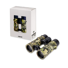 Hard case, lens covers, neck strap, and cloth included with Carson binoculars