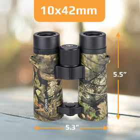 Open-bridge design enhances grip and handling during outdoor scouting with Carson binoculars