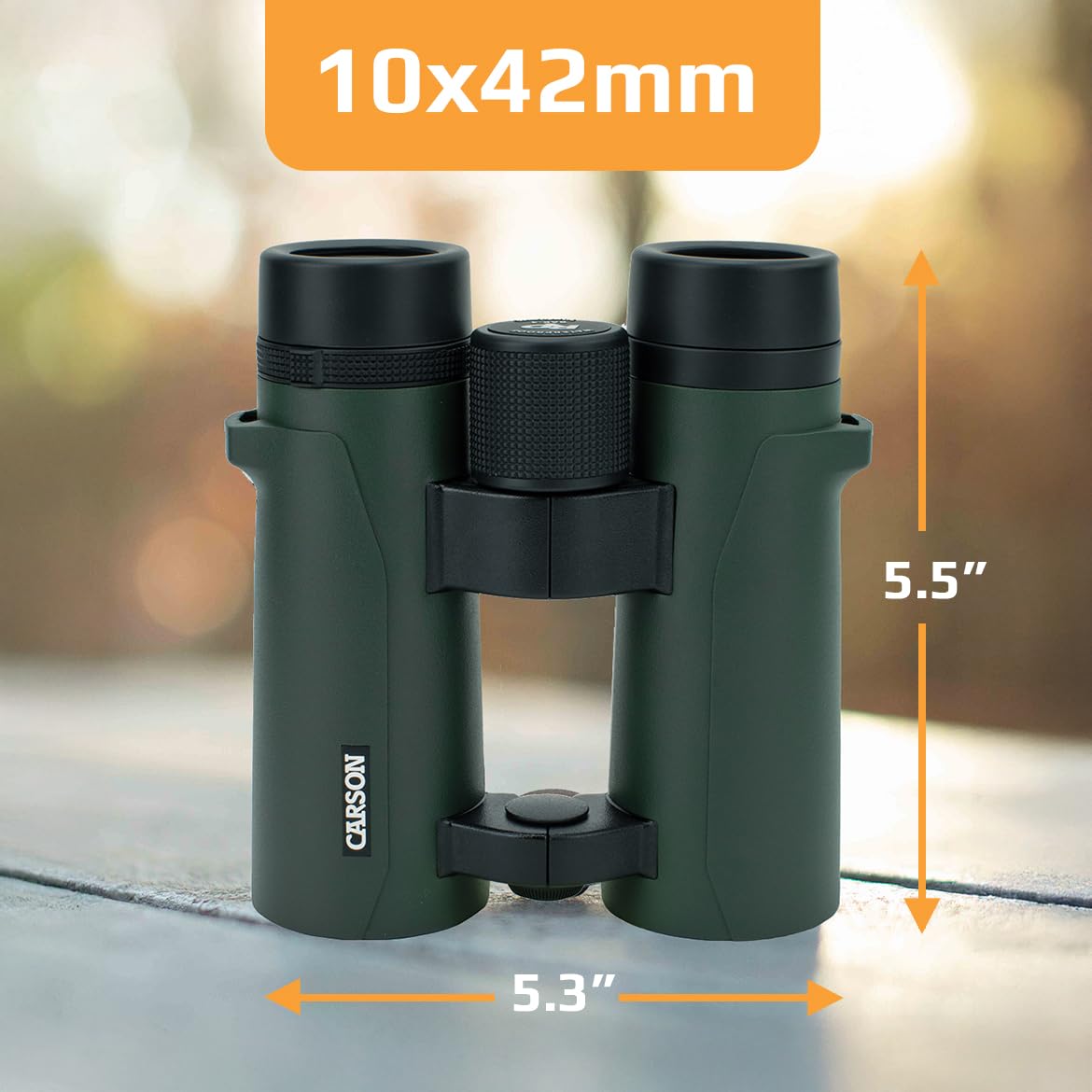 Carson RD042 open-bridge binoculars ergonomic grip for extended use