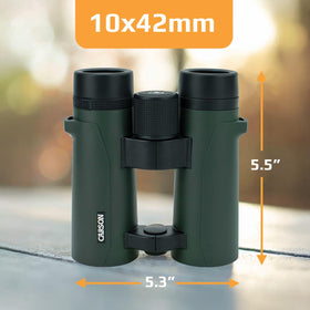 Carson RD042 open-bridge binoculars ergonomic grip for extended use